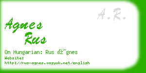 agnes rus business card